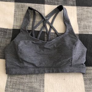 Gray cross cross lululemon sports bra